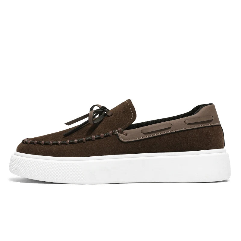 Mocasines casuales de estilo británico para hombre, cuero transpirable, antideslizantes