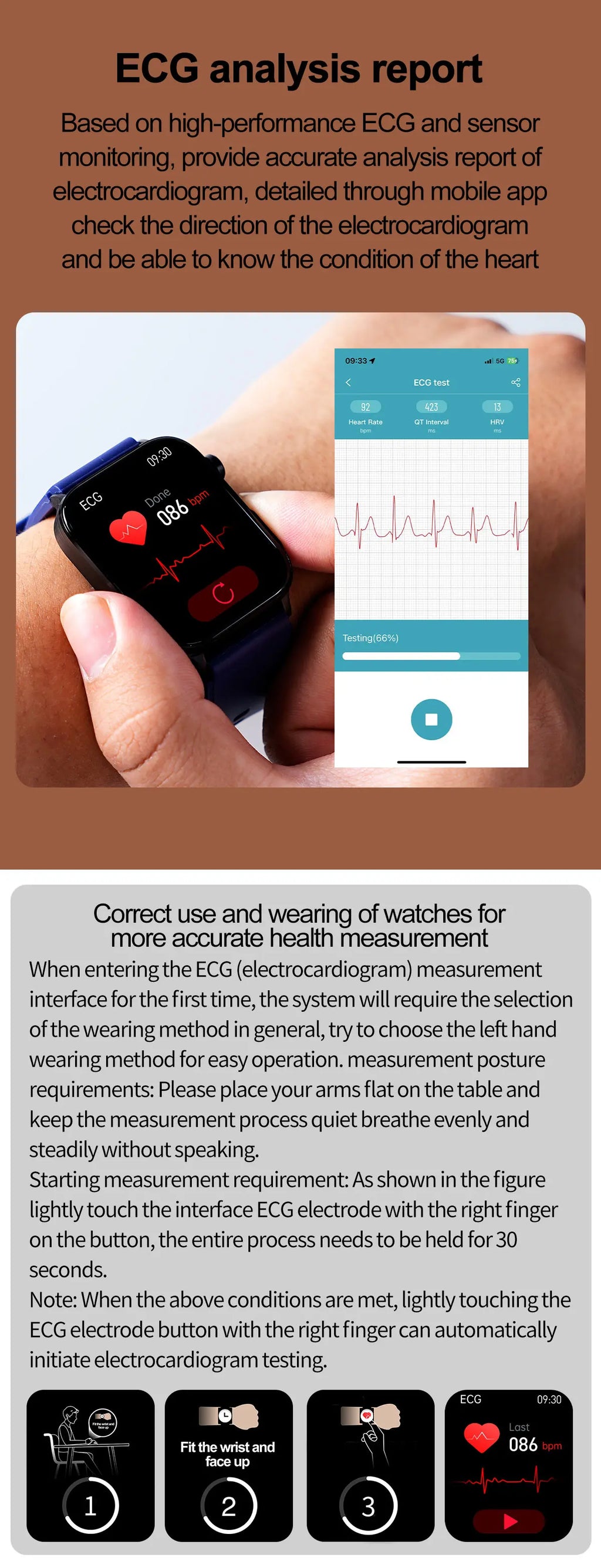 Smartwatch con Diagnóstico AI y ECG para Hombre