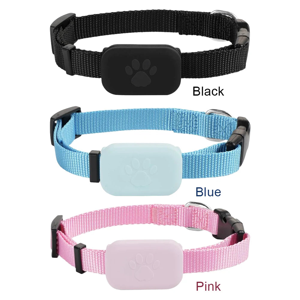 Rastreador GPS Bluetooth para mascotas, collar ajustable, localizador para perros y gatos, resistente al agua, antipérdida, dispositivo de seguimiento en tiempo real para iOS/Android