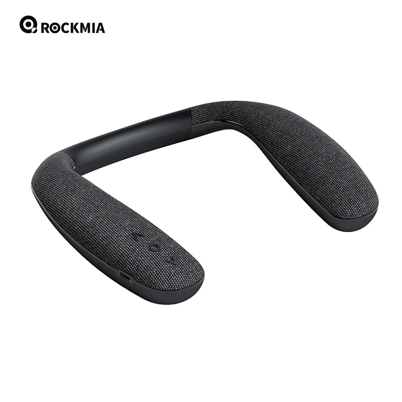 Rockmia EBS-908 Altavoz con banda para el cuello inalámbrico Bluetooth 5,0 U-Sharp 6W caja de bajos portátil para juegos viajar caminar y andar en bicicleta