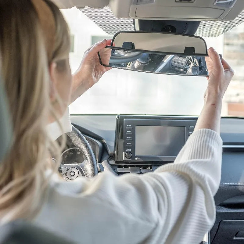 Espejo retrovisor para bebé, espejo retrovisor agrandado, vista trasera gran angular con clip, reduce eficazmente el punto ciego para coche SUV camión
