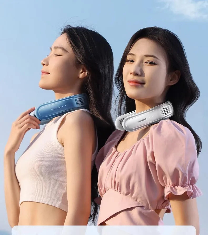Ventilador de cuello portátil recargable, miniventilador de 3 velocidades, silencioso, eléctrico, para exteriores, hogar, Camping, 10000mAh
