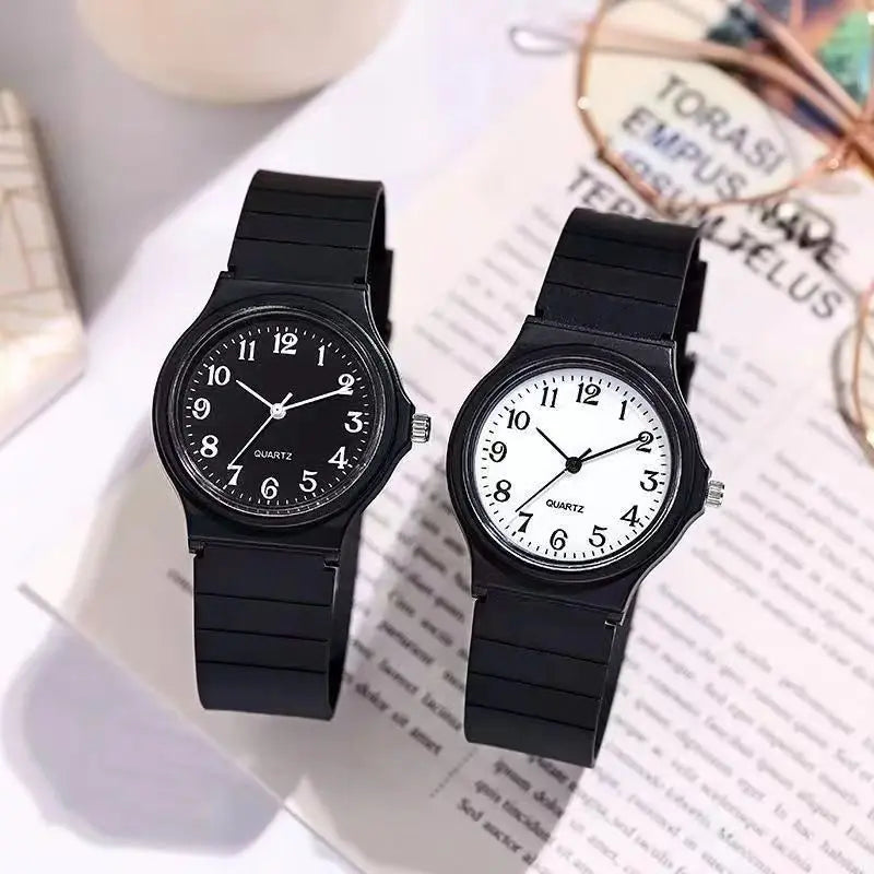 Reloj de examen YIKAZE, correa de silicona, reloj sencillo para mujer, reloj de pulsera de cuarzo para estudiantes, Esfera pequeña redonda resistente al agua para mujer