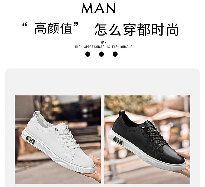 Zapatos casuales, zapatos deportivos de piel de vaca, zapatos planos, zapatos casuales clásicos para hombres, nuevos estilos de primavera y otoño, zapatos casuales de moda