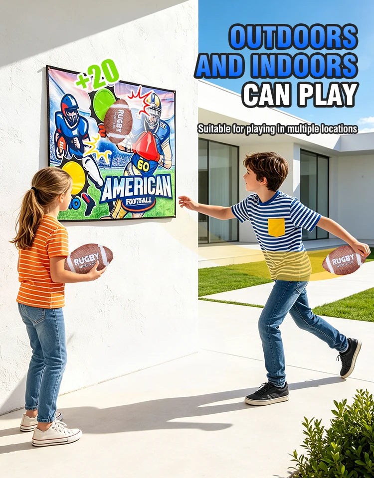 Juego de Rugby con Objetivo y Pelotas Adhesivas para Niños