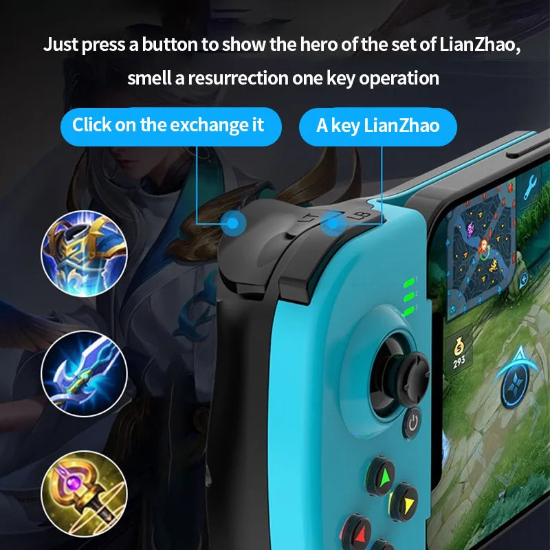 Controlador de juegos extensible inalámbrico D3 compatible con Bluetooth para teléfonos móviles Android Ios PC Gamepad Joystick Control de juego