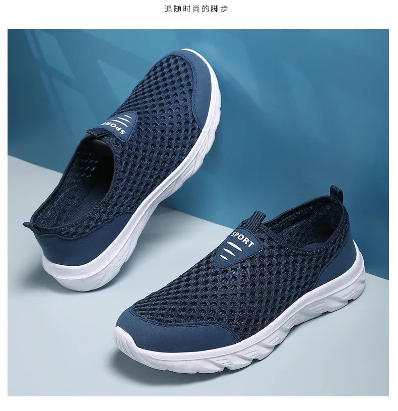 YRZL, zapatos informales ligeros para hombre, zapatillas informales transpirables sin cordones para hombre, zapatos planos antideslizantes para caminar al aire libre, talla 39-46