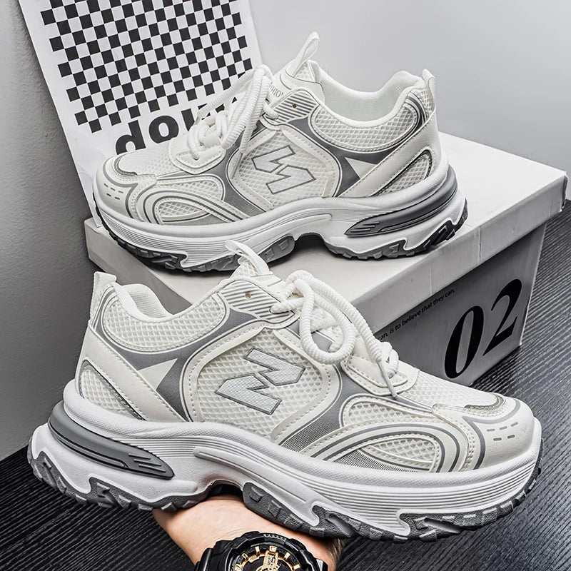 Zapatillas Deportivas Casuales para Hombre — Cuero, Suela Antideslizante