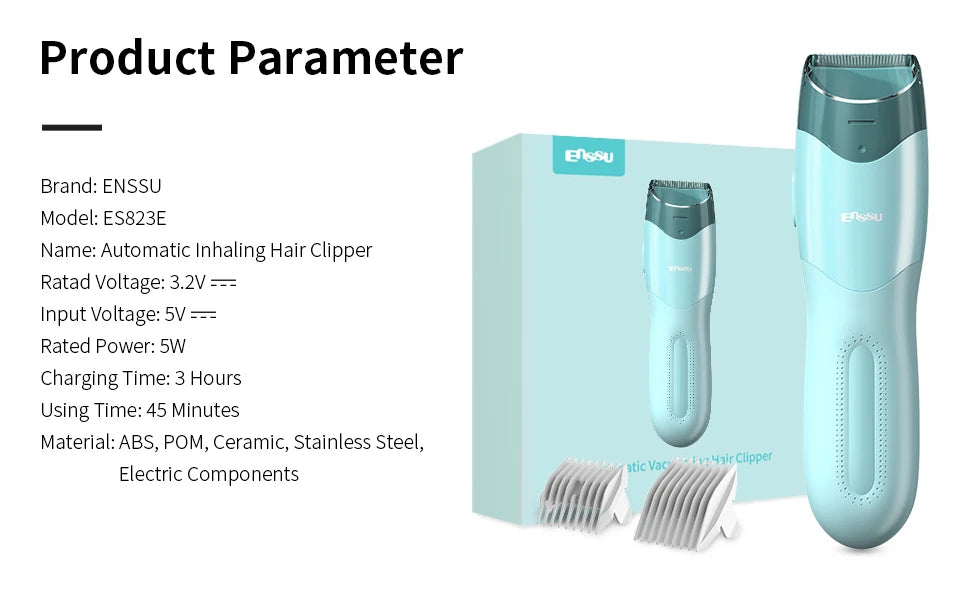 Cortapelos al vacío para niños y niños pequeños, recortador de pelo profesional, Kit de corte de pelo eléctrico, Máquina para cortar cabello recargable