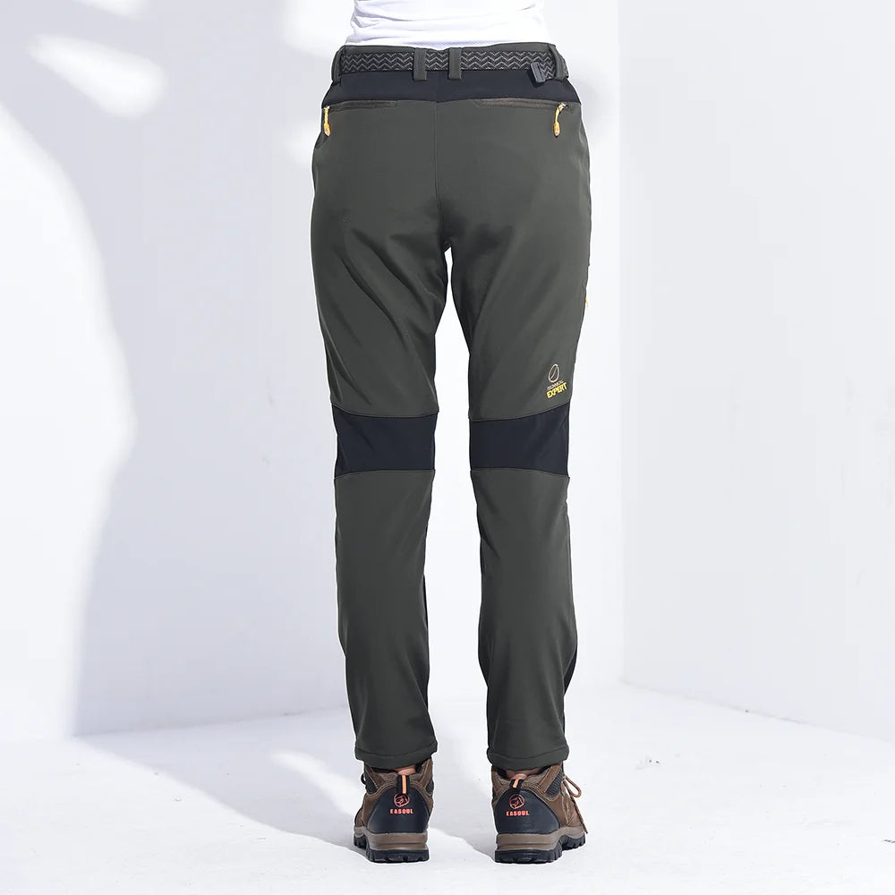 Pantalones de invierno gruesos y cálidos de lana para mujer, impermeables, senderismo, senderismo, Camping, esquí, pantalones de concha suave, pantalones a prueba de viento