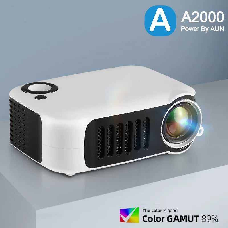 Mini proyector AUN A2000 LED, compatible con 1080P Full HD y 4K