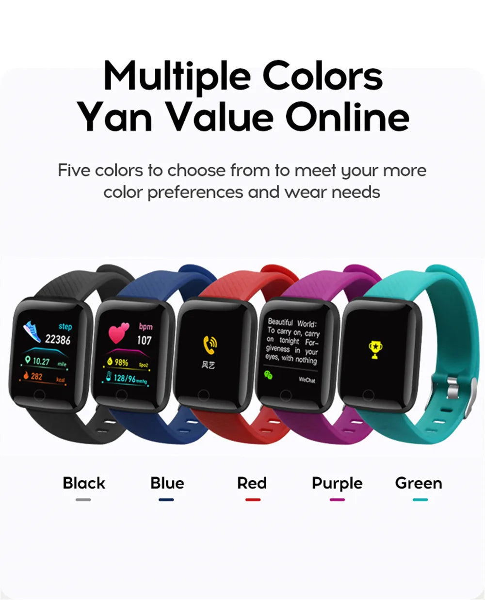 Pulsera Deportiva D13 y 116Plus con Seguimiento de Salud y Notificaciones
