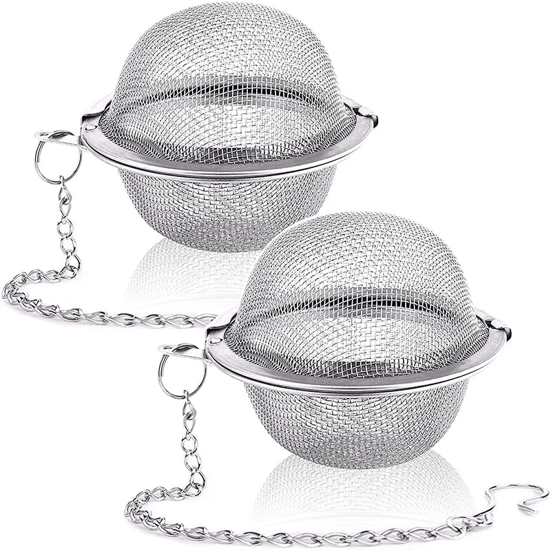 LMETJMA Infusor de té de malla de acero inoxidable, coladores de té, coladores de té, filtros coladores para té suelto, hierbas y especias JT148