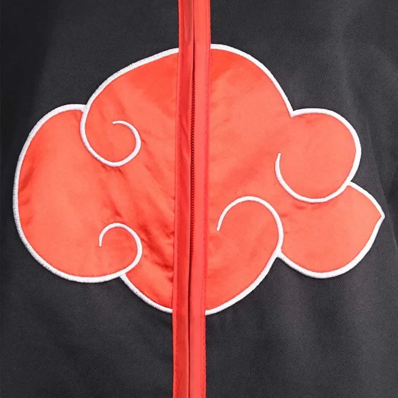 Disfraz de Anime Akatsuki, bata de nube roja con collar, diadema, conjunto de anillo para juego de rol, disfraz de juego para niños y adultos