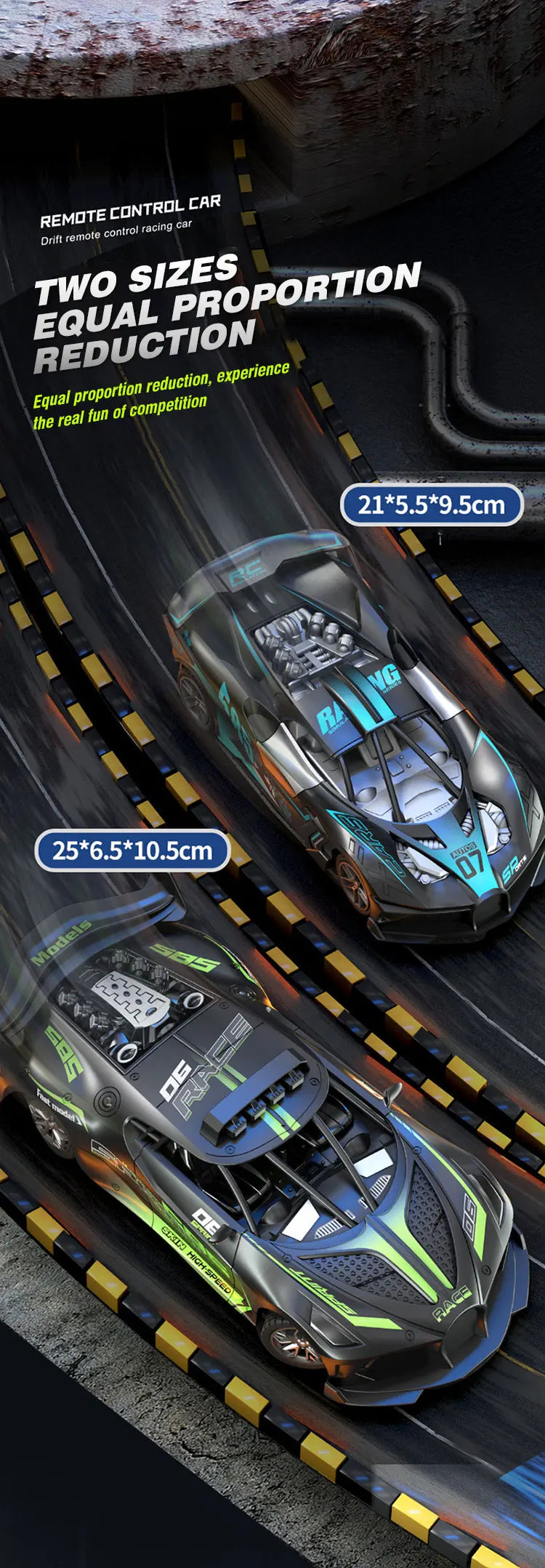 Auto RC de Deriva de Alta Velocidad con Control Remoto para Niños