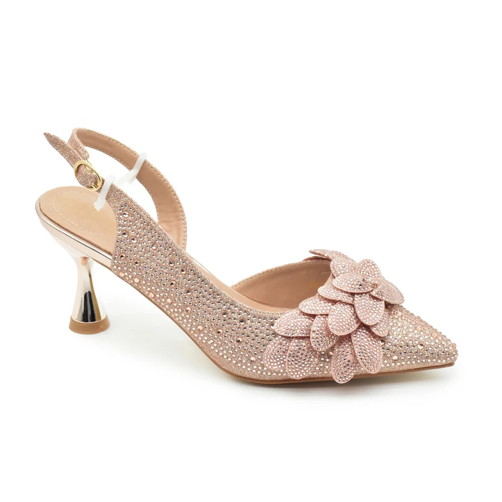Sandalias con Strass de Tacón Alto para Mujer - Conjunto Zapatos y Bolso