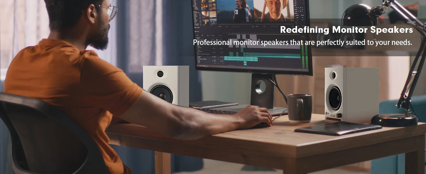 Altavoces Activos para Estantería Ortizan, Monitores de Estudio, Bluetooth 5.3 Inalámbrico, para Computadora, TV, PC, DAC USB, Sistema de Subwoofer HiFi para el Hogar