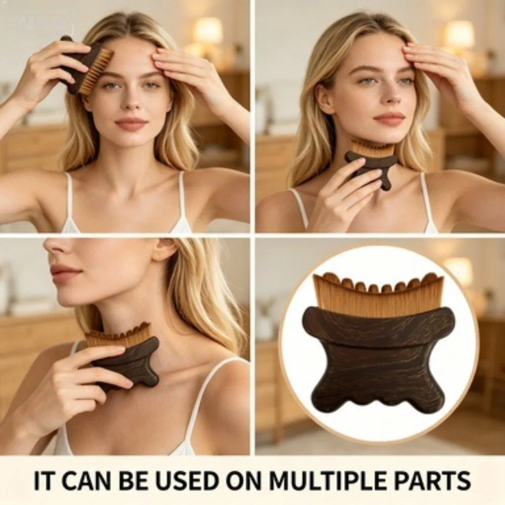 Cepillo Facial para Contorno Linfático, Herramienta Antihinchazón, Masajeador Suave para la Línea de la Mandíbula, Drenaje Linfático, Diseño Ergonómico
