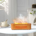 Humidificador de aromaterapia con llama, atmósfera colorida, luz nocturna, humidificación silenciosa, diseño de ventilación de fondo suave