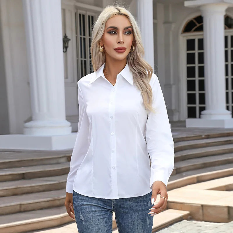 Blusa Elegante de Gasa con Botones para Mujer