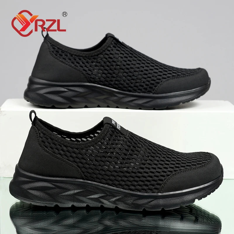 YRZL, zapatillas de deporte para hombre, zapatos informales de malla transpirable para mujer, mocasines antideslizantes de talla grande para exteriores, zapatos de tenis ligeros para caminar para hombre