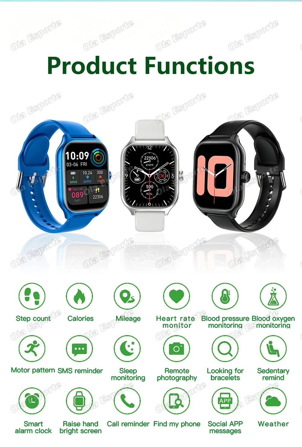 Reloj Inteligente para Hombre y Mujer, 2.01'', Resistente al Agua, Deportivo, con Respuesta a Llamadas, Monitor de Sueño, Podómetro, Alertas de Información, Nuevo
