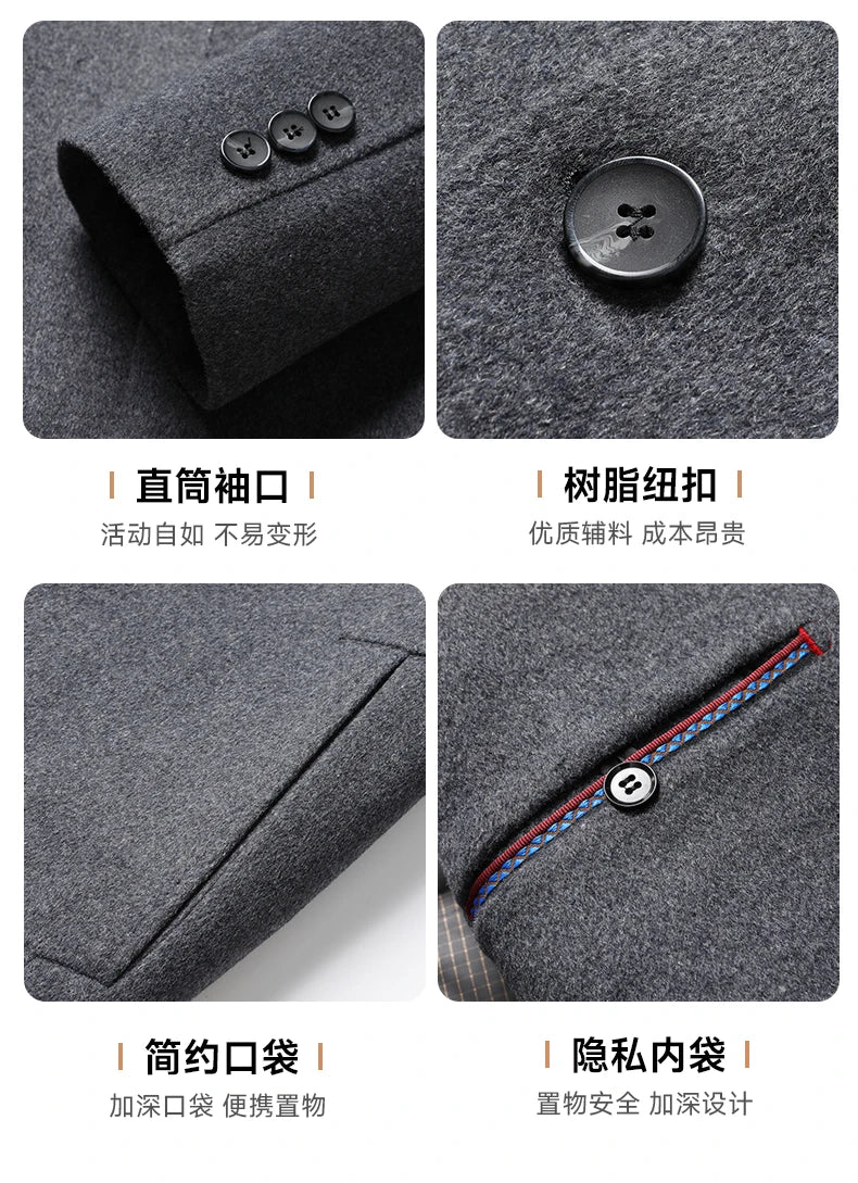 Abrigo de Lana con Plumón Desmontable para Hombre – Otoño/Invierno