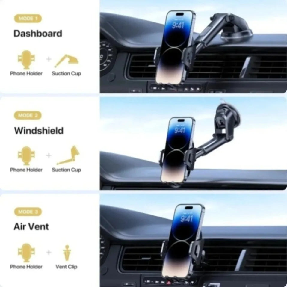 Soporte Universal para teléfono de coche, soporte multifuncional para salpicadero, parabrisas, ventilación, ventosa, soporte para teléfono GPS para iPhone, Samsung, Xiaomi