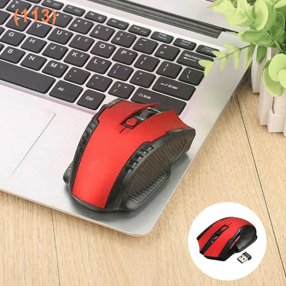 Ratón Inalámbrico 113, Ratón Óptico Inalámbrico de 2.4GHz con Receptor USB, Ratón Inalámbrico Portátil de 6 Botones para Computadoras Portátiles