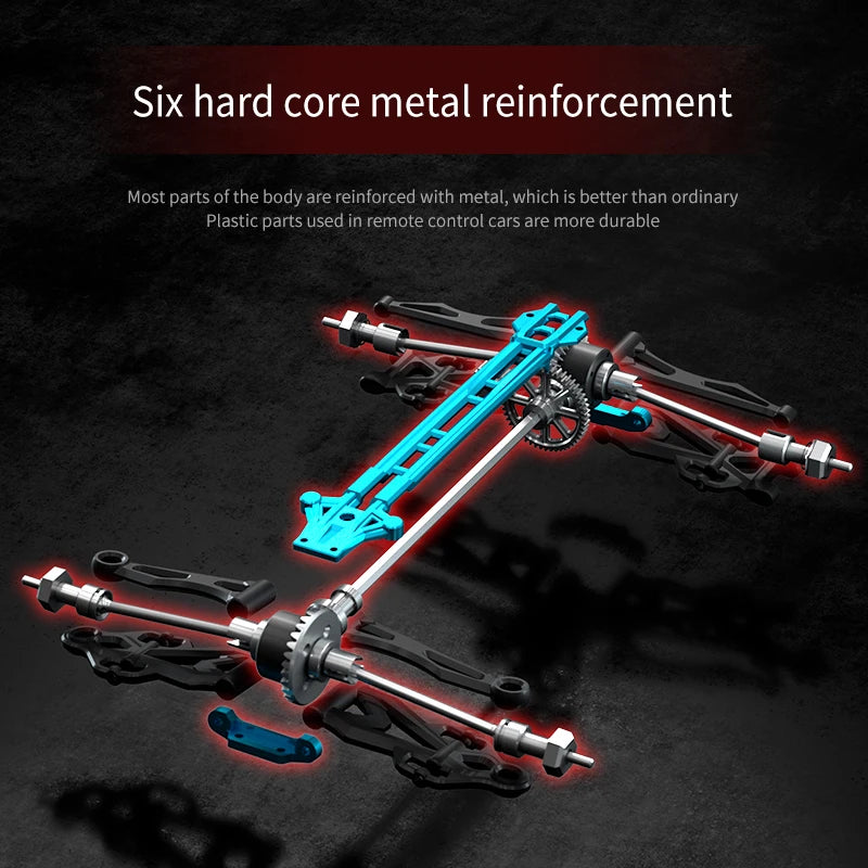 Coche RC Todoterreno 1:16 4WD sin Escobillas, 70 KM/H con Luces LED
