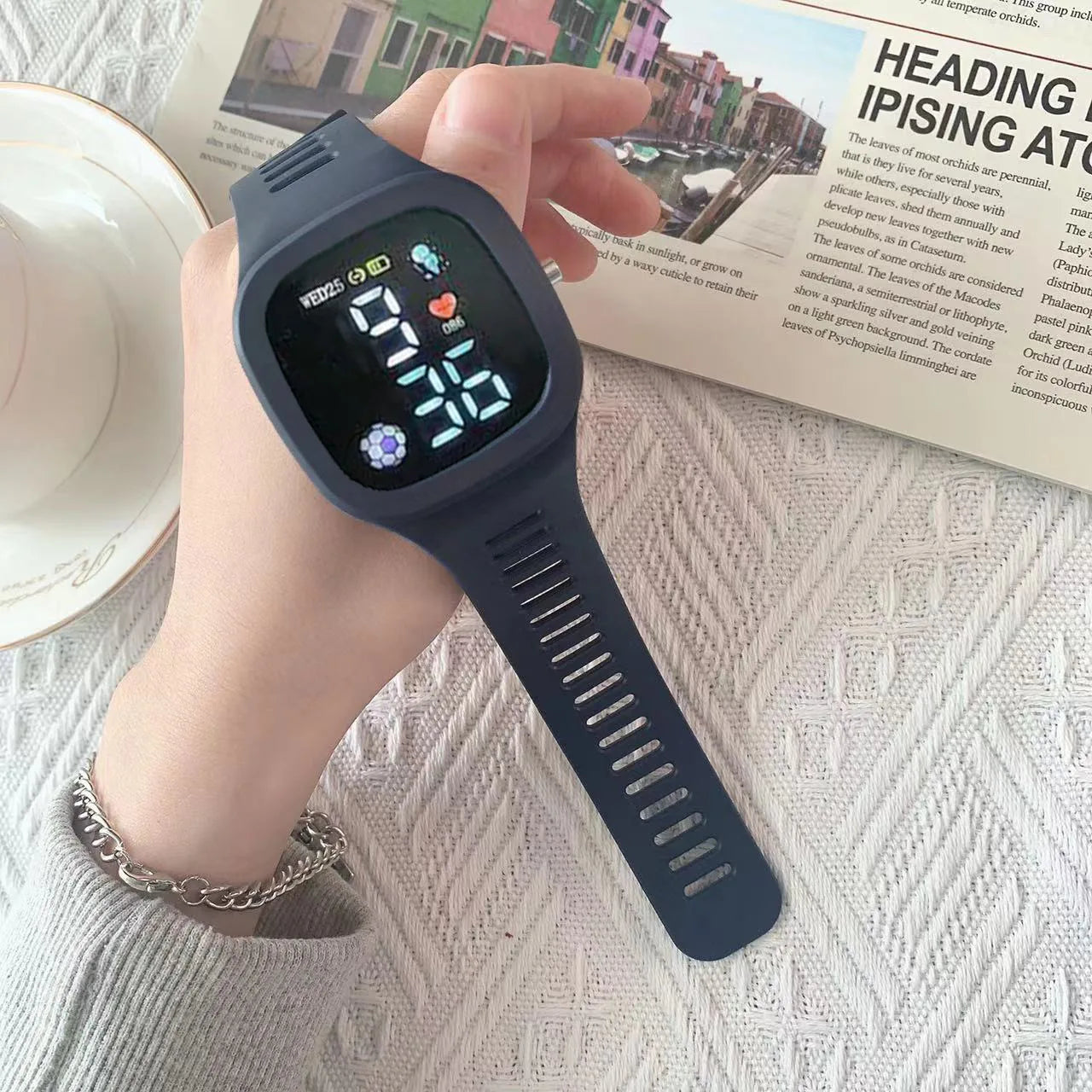 Reloj Deportivo Digital LED Cuadrado para Mujer