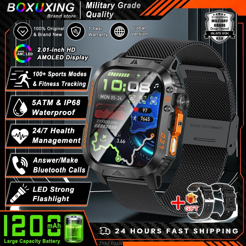 Reloj Inteligente Militar con Batería de 1200mAh