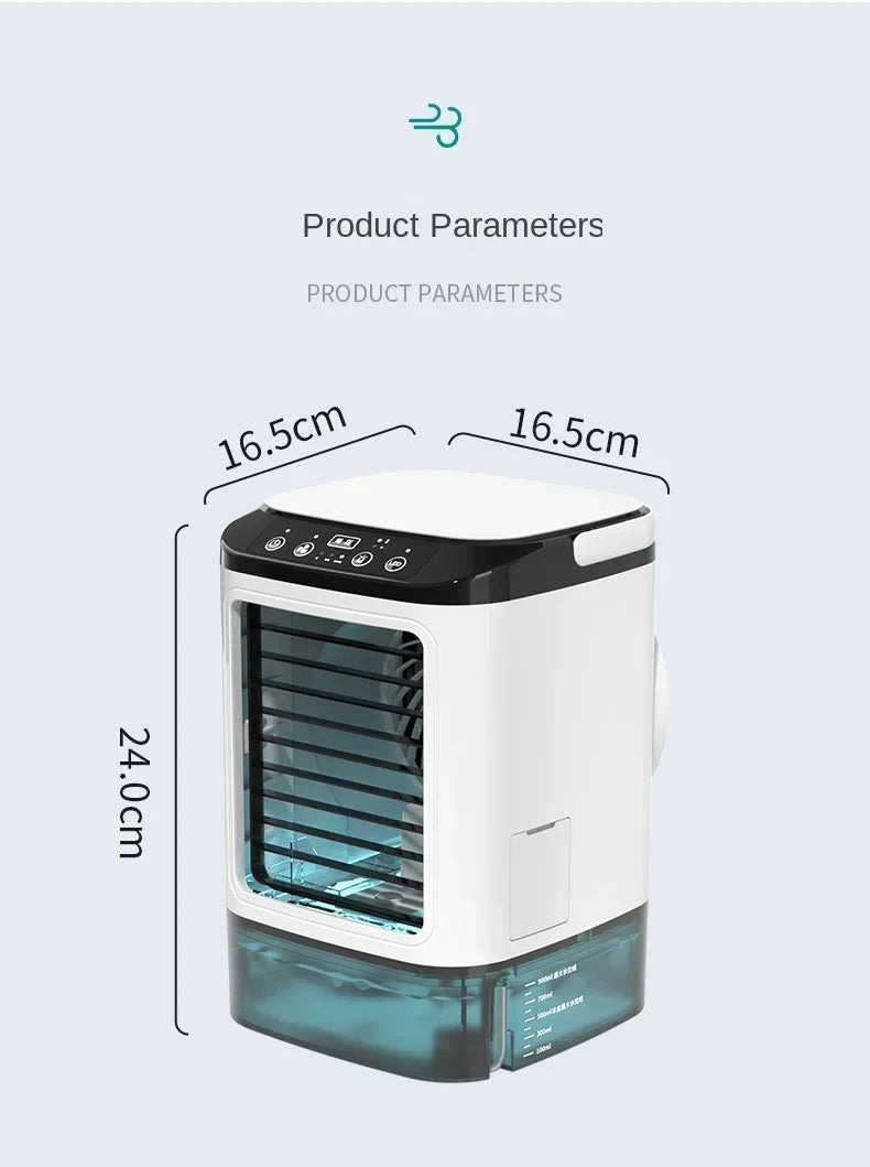 Ventilador de Escritorio con Atomización Ultrasónica Dual