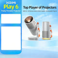Proyector XGIMI Play 6 DLP 1080P con Batería de 20000 mAh, 600 CVIA Lúmenes, Cine en Casa, Apto para Camping y Uso Doméstico
