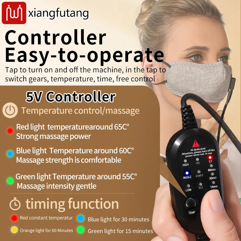 Masajeador Nasal Portátil Eléctrico Mascarilla de Calentamiento Rápido Alivia Malestar Nasal Ligero y Compacto Ideal para Hogar y Viajes
