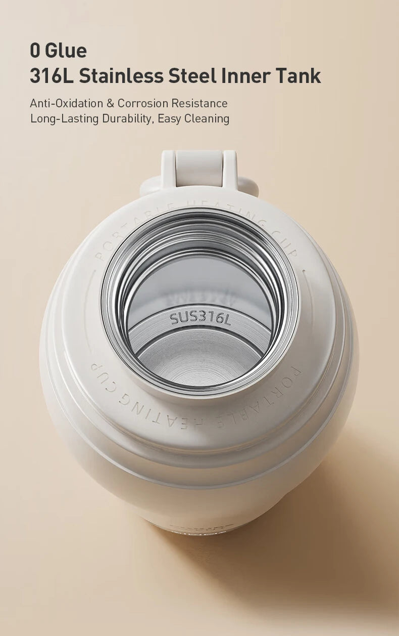 Taza Calefactora Eléctrica Portátil 500ml para Leche con Carga Inalámbrica