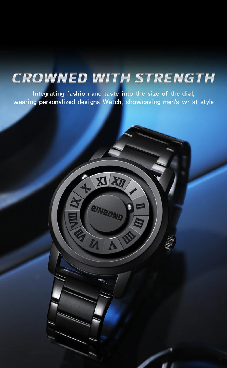 Reloj de Cuarzo BINBOND para Hombre, Acero Inoxidable, Resistente al Agua
