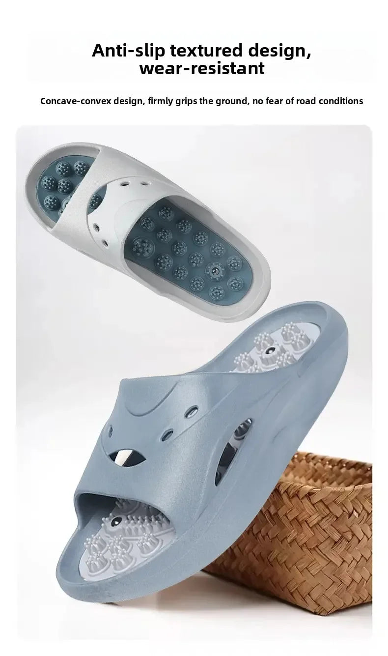 Pantuflas de masaje con acupresión magnética antideslizantes para baño