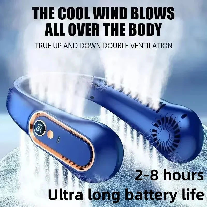 Ventilador de Cuello Sin Aspas 8000mAh con Pantalla LED