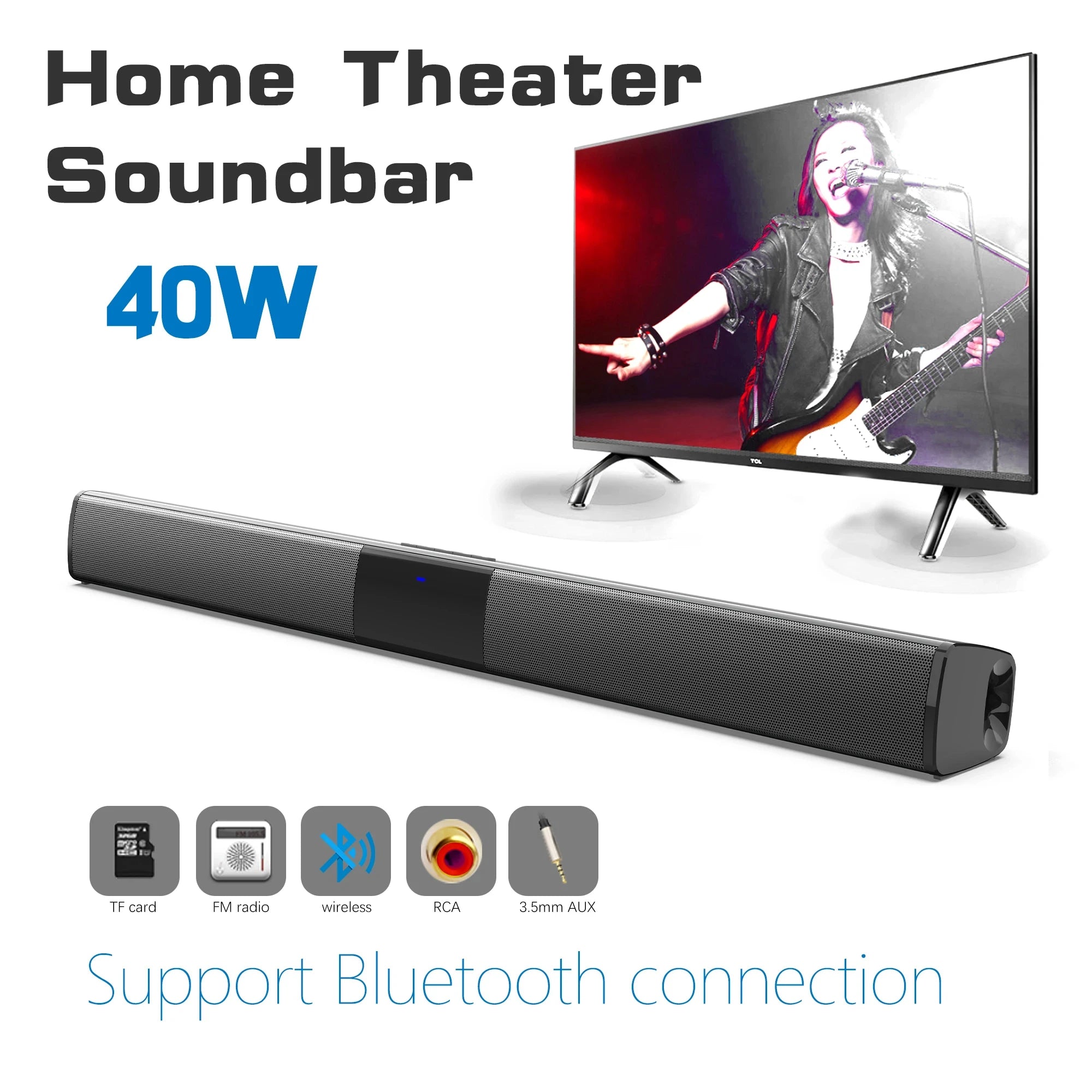 Sistema de sonido de cine en casa, altavoces Bluetooth para ordenador, barra de sonido para TV, Subwoofer, Radio, centro de música, columna Boom Box, 3dhome