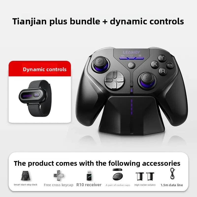 Control Inalámbrico para Juegos LeadJoy XENO Plus, Control de Movimiento FPS, Giroscopio, Joystick TMR, Compatible con PC, Switch2, Steam Deck, iOS, Android, Apex