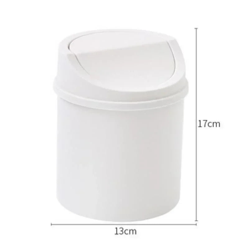 Mini cubo de basura de escritorio con tapa, organizador de basura, dormitorio, oficina, escritorio, caja de almacenamiento para coche, cocina, baño, basura