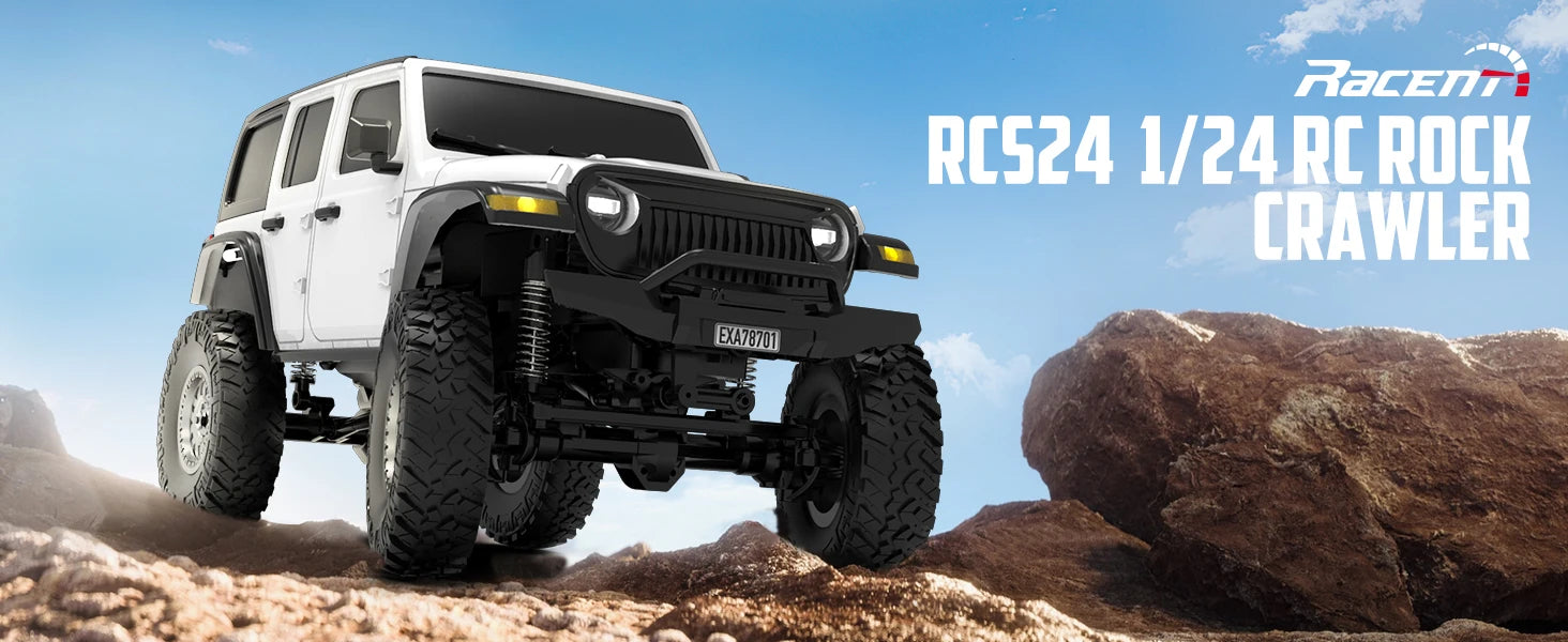 Volantexrc Coche RC 1:24 2.4G 4WD Todoterreno con Luces LED, Camioneta RC de Escalada, Vehículo RC Eléctrico para Todo Terreno, Juguete, Regalo