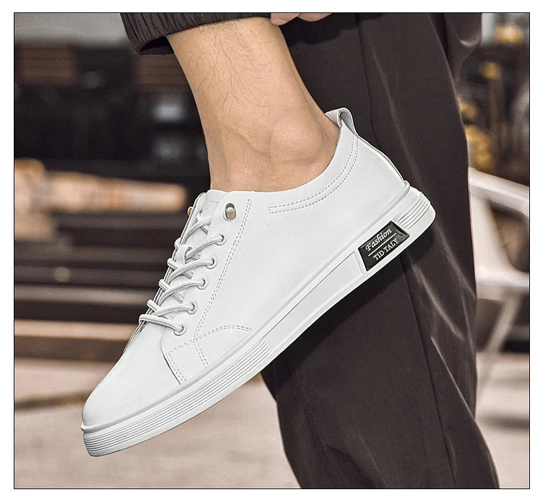 Zapatos casuales, zapatos deportivos de piel de vaca, zapatos planos, zapatos casuales clásicos para hombres, nuevos estilos de primavera y otoño, zapatos casuales de moda