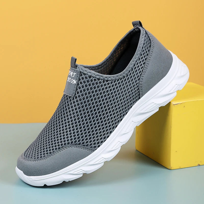 2023 zapatos informales ligeros para hombre, zapatillas informales transpirables sin cordones para hombre, zapatos planos antideslizantes para caminar al aire libre, talla 39-47