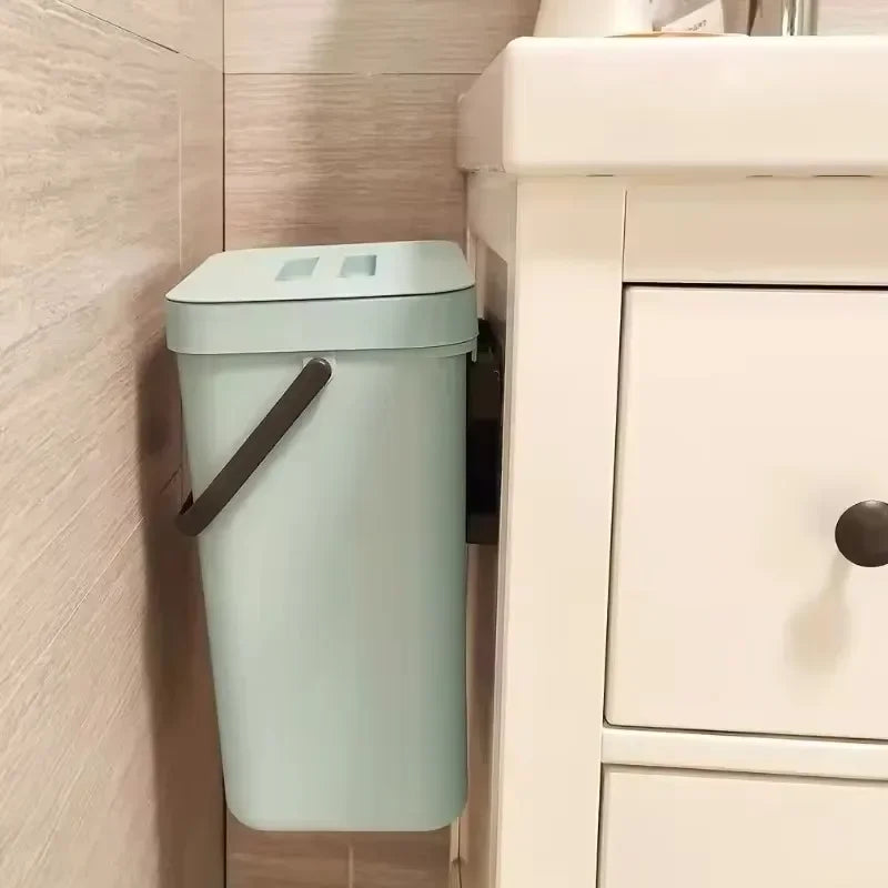 Cubo de basura colgante con tapa silenciosa de 3L a 12L para cocina y baño