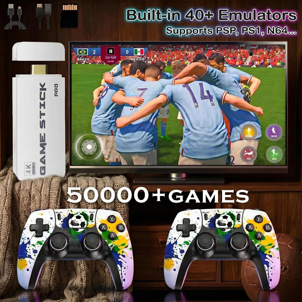 Consola de juegos retro X8 Ultra 4K HD 2026 con más de 50000 juegos, 45 emuladores de PS1, N64, arcade, mando inalámbrico 2.4G, Plug & Play, ideal para la televisión y como regalo para toda la familia.
