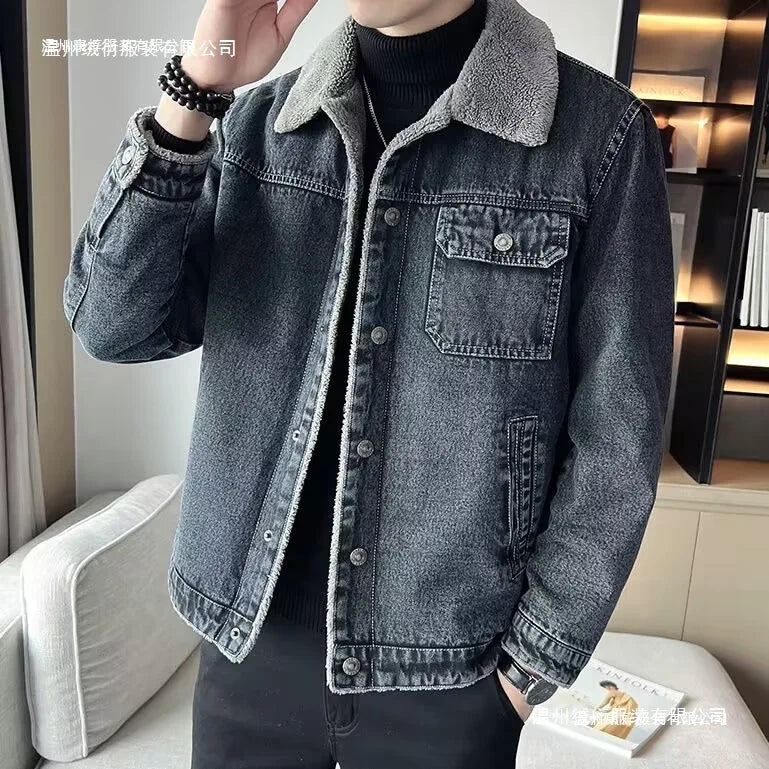 Chaqueta Vaquera de Invierno para Hombre con Forro de Borrego