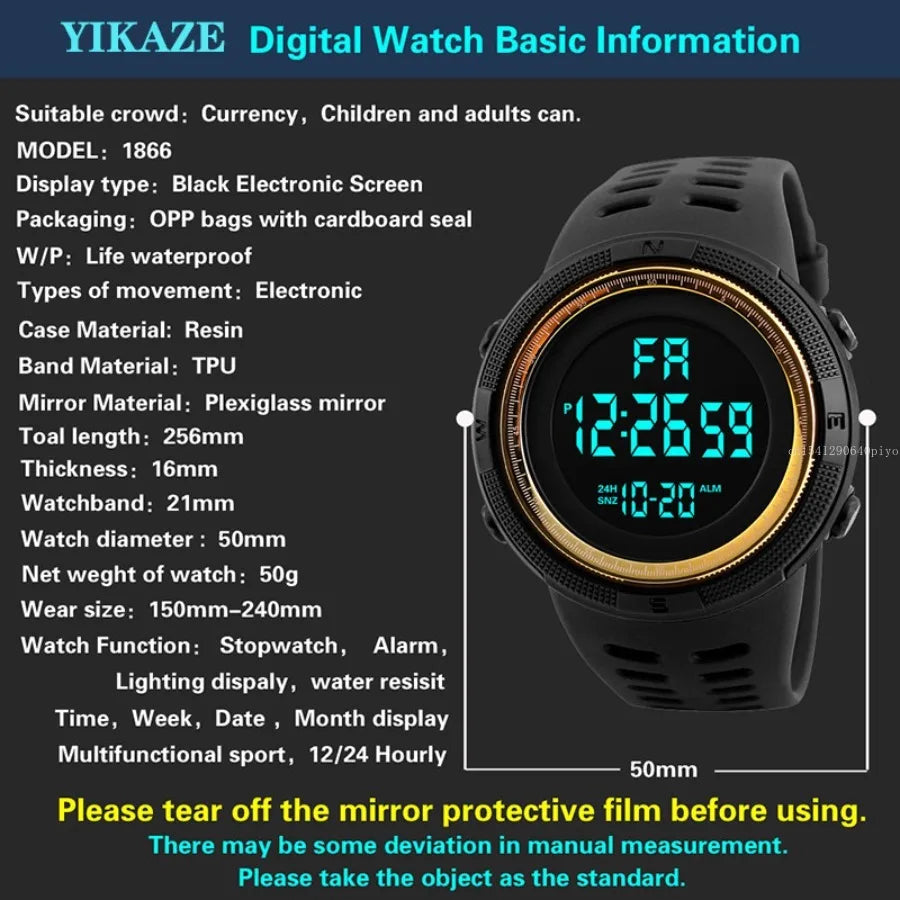 Reloj Digital LED Militar Deportivo Resistente al Agua