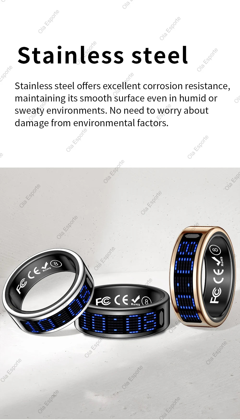 Anillo Inteligente Monitor Cardíaco y Oxígeno 5ATM